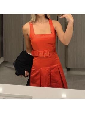 Burnt orange - red dress with belt